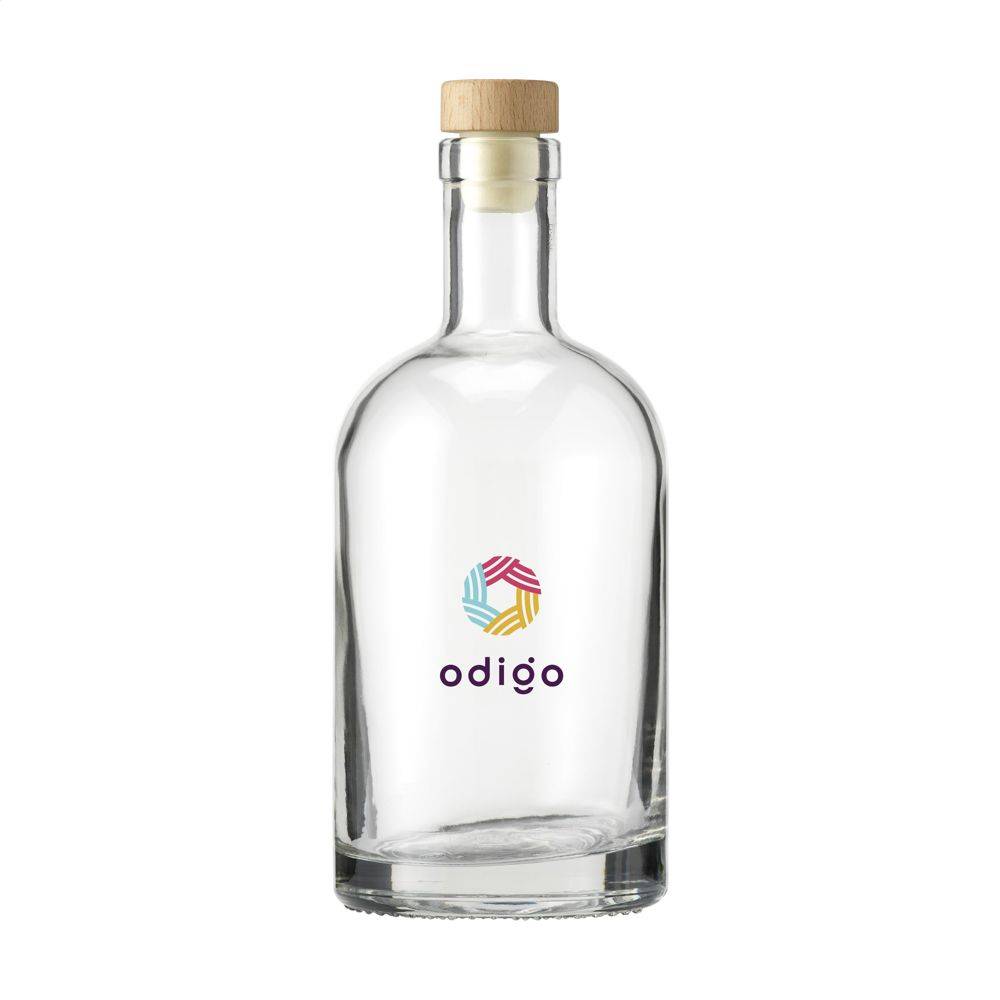 Glasflasche mit Holz-Korkdeckel 700 ml AQUAVERDE