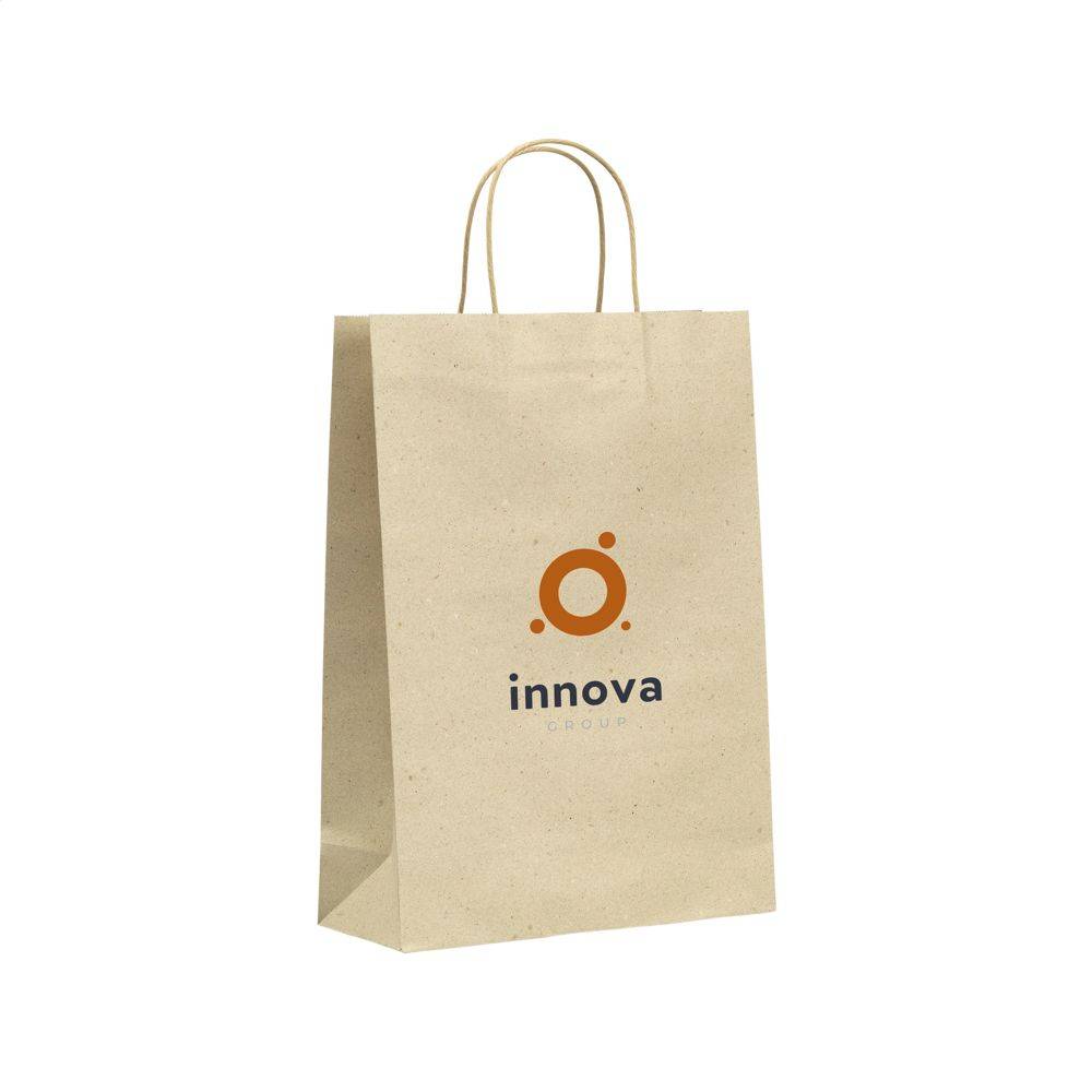 Papier-Geschenktasche aus recyceltem Graspapier VERDANA