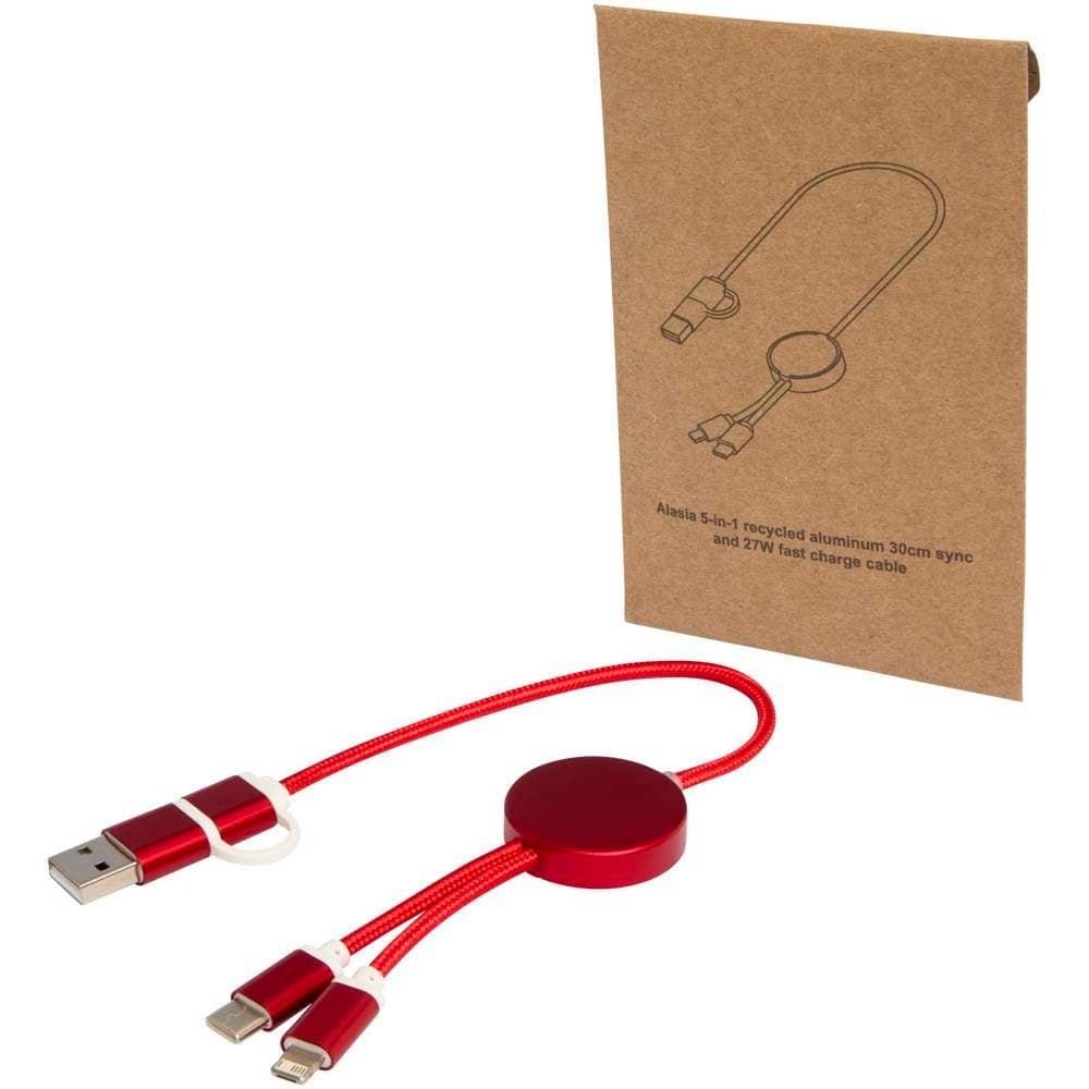 5-in-1 Schnellladekabel aus recyceltem Aluminium FLUXO
