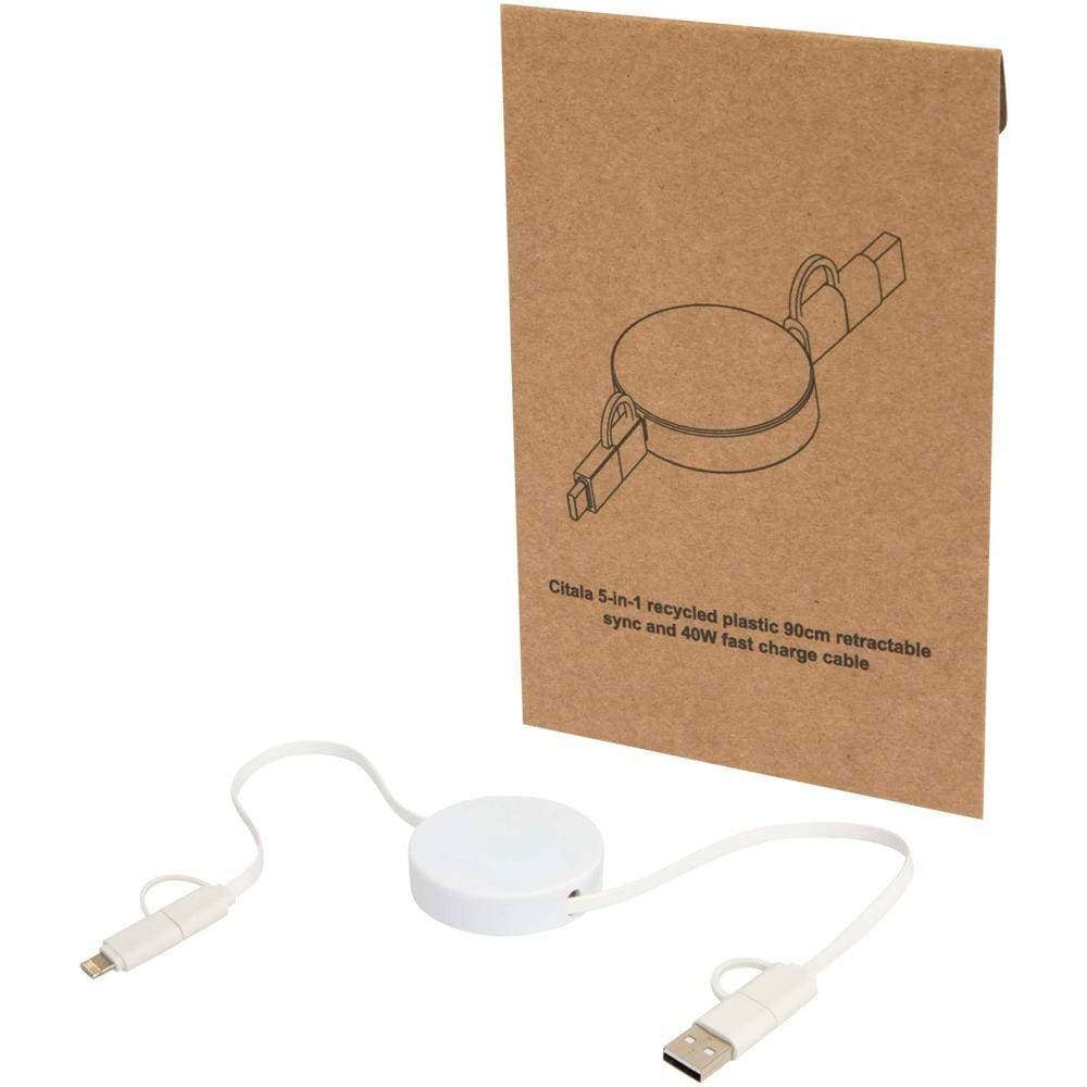 5-in-1 Schnellladekabel aus recyceltem Kunststoff FLEXORA