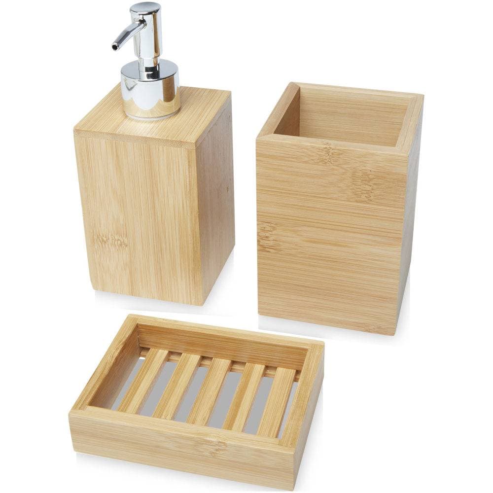 3-teiliges Bambus Badezimmer-Set ZAROVI